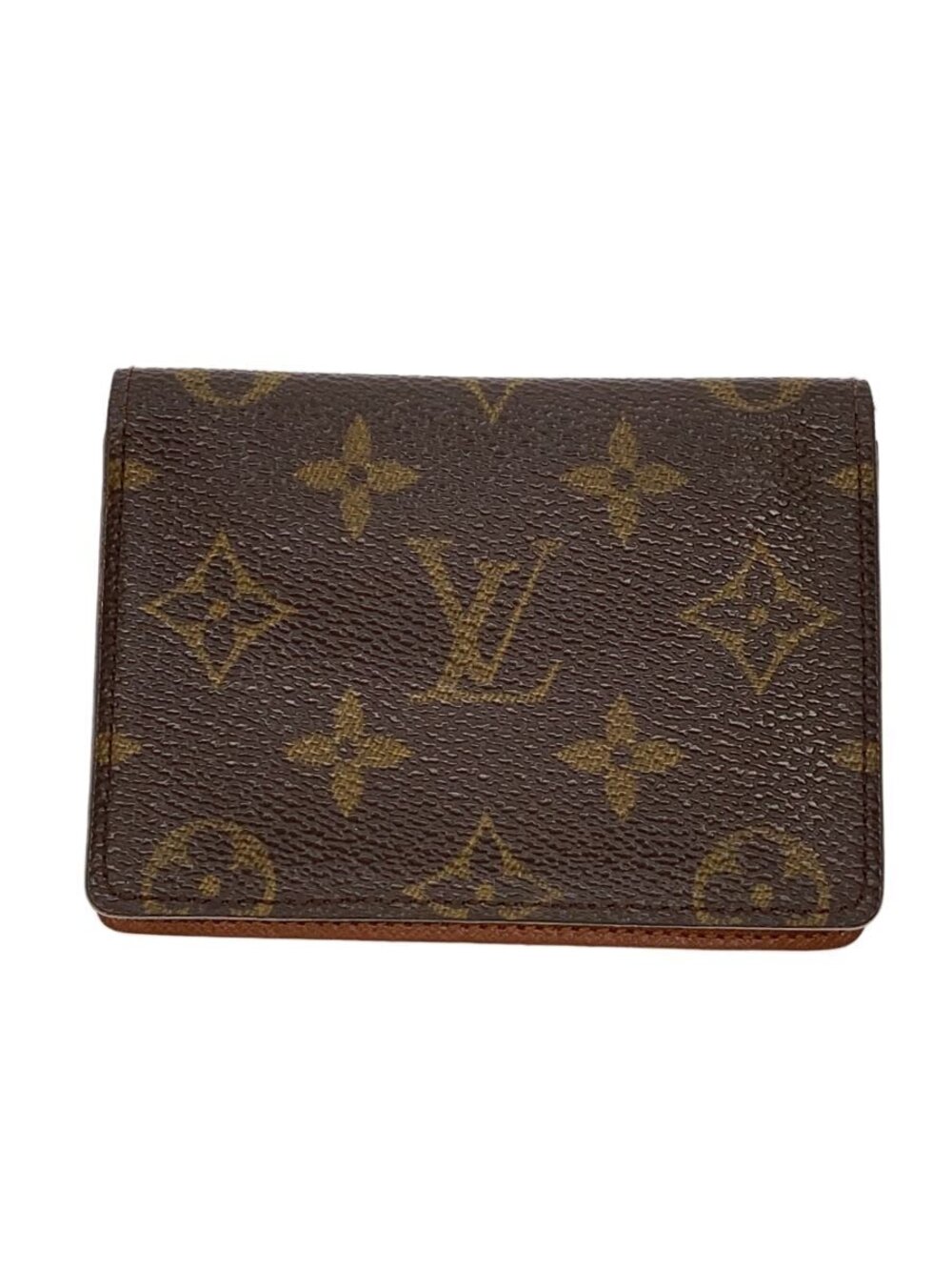 LOUIS VUITTON Porte Wallet Cartes Vertical Monogram Canvas Leather Brown